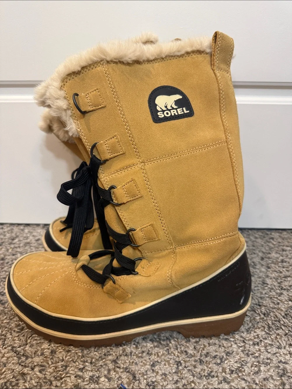 SOREL Womens Curry Leather Tivoli IV Waterproof Tall Snow Boot  Size 9